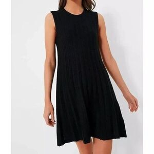NWT Pomador Place Adi Dress Knit Ribbed A-Line Sleeveless Black Women's Small